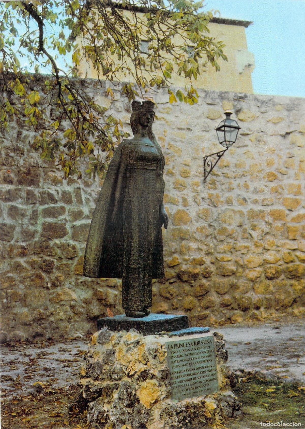 Postales: Postal de la estatua de la Princesa Cristina de Noruega en Covarrubias
