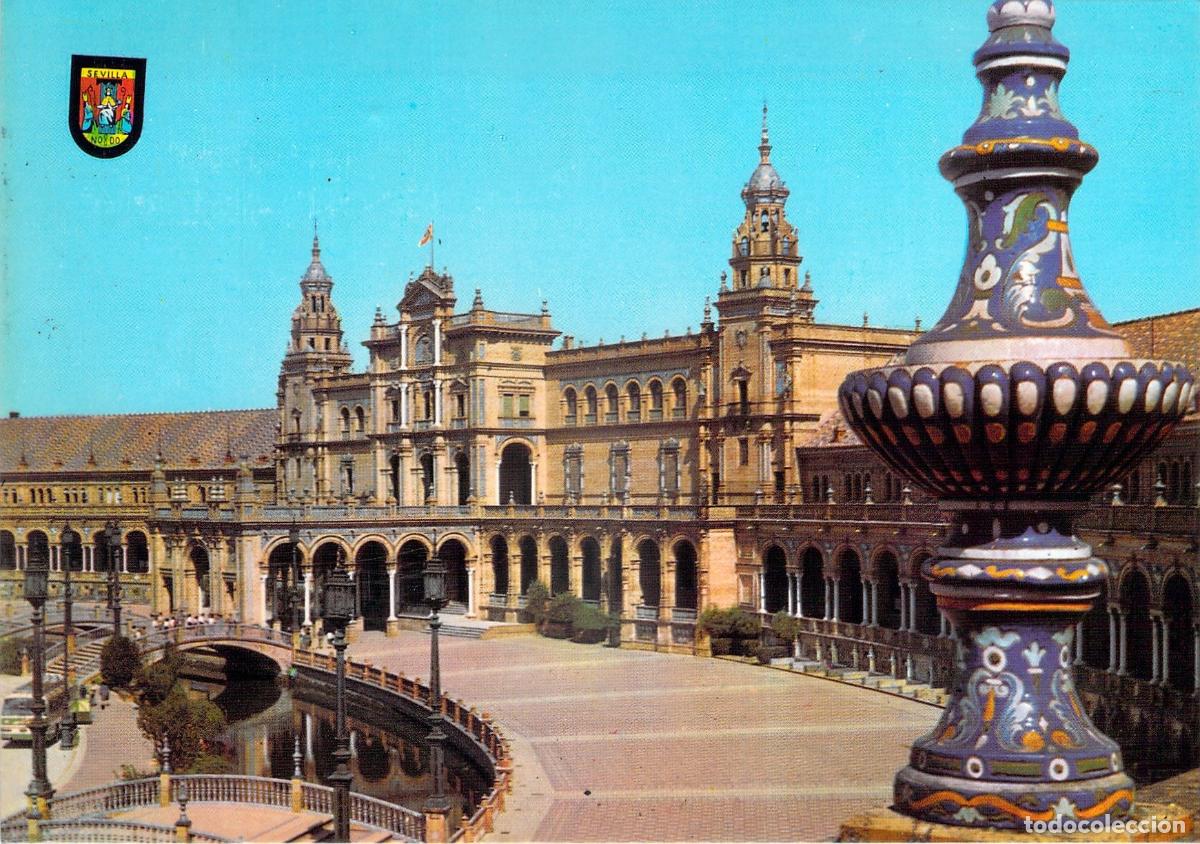 Postales: Postal de Plaza de Espa&ntilde;a en Sevilla