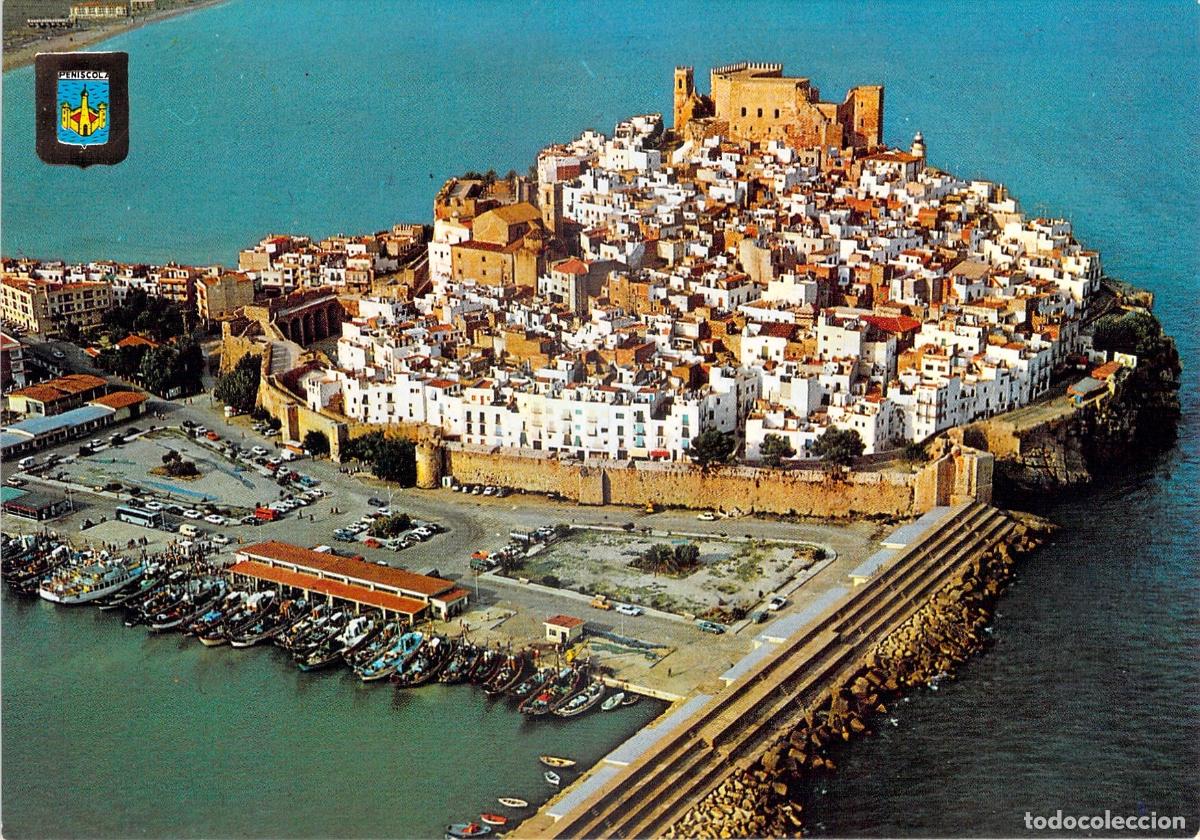 Postales: Postal a&eacute;rea de Pe&ntilde;&iacute;scola Castell&oacute;n con el Castillo