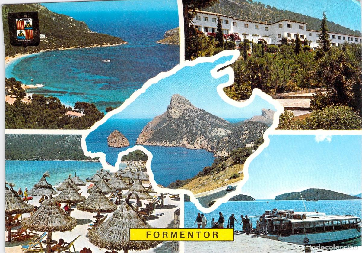 Postales: Postal de Formentor Mallorca con vistas del Hotel y la Playa