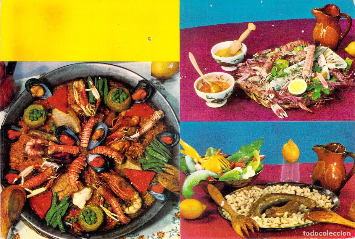 Postales: Postal de platos t&iacute;picos de la gastronom&iacute;a espa&ntilde;ola