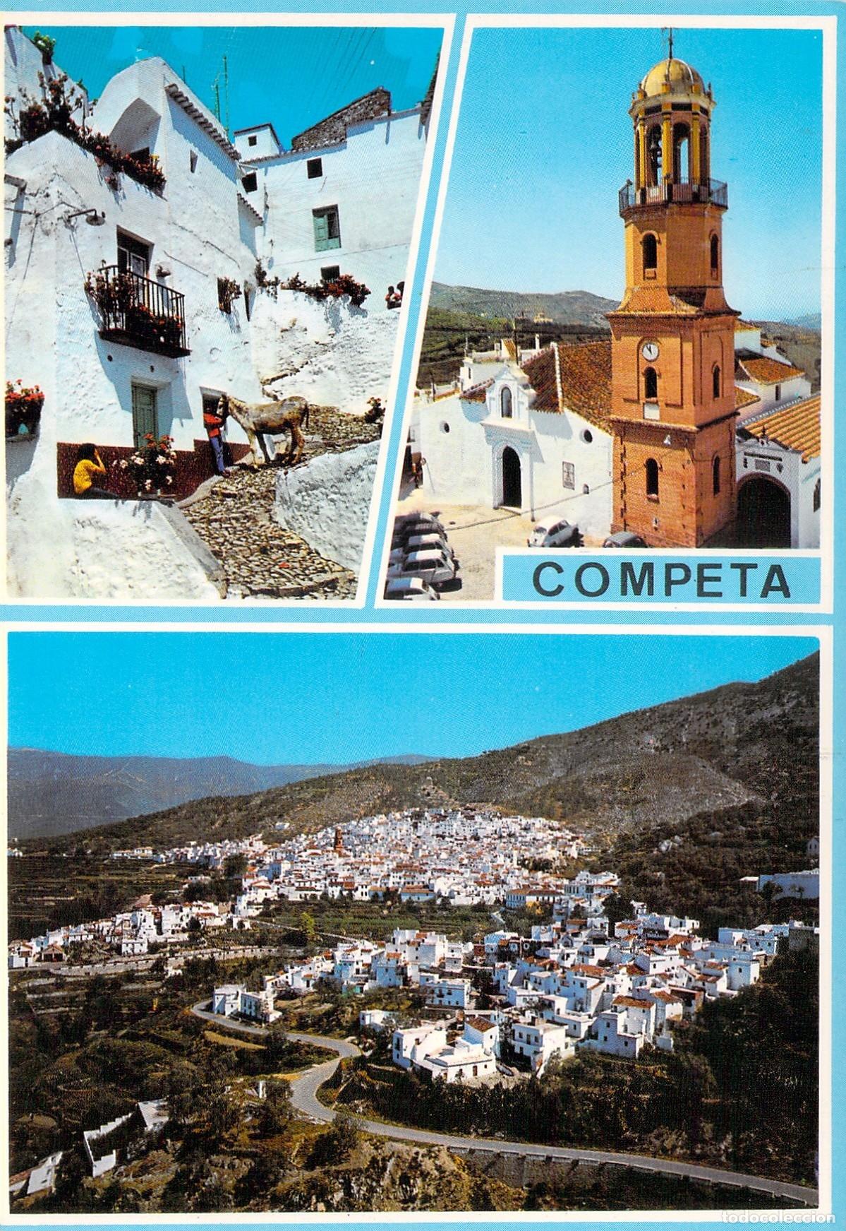 Postales: Postal de C&oacute;mpeta M&aacute;laga Parroquia de la Asunci&oacute;n y Vistas del Pueblo