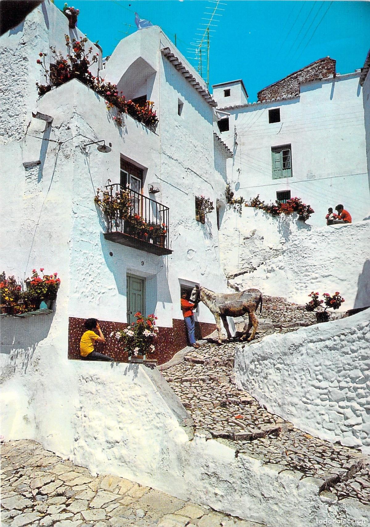 Postales: Postal de una calle t&iacute;pica en C&oacute;mpeta, M&aacute;laga