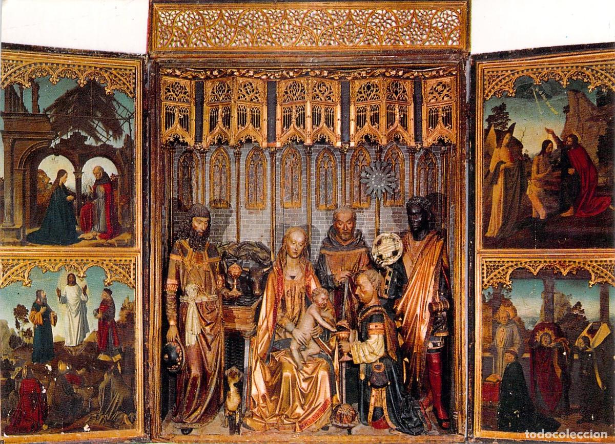 Postales: Postal del Tr&iacute;ptico de los Reyes Magos de Gil de Silo&eacute; en Covarrubias
