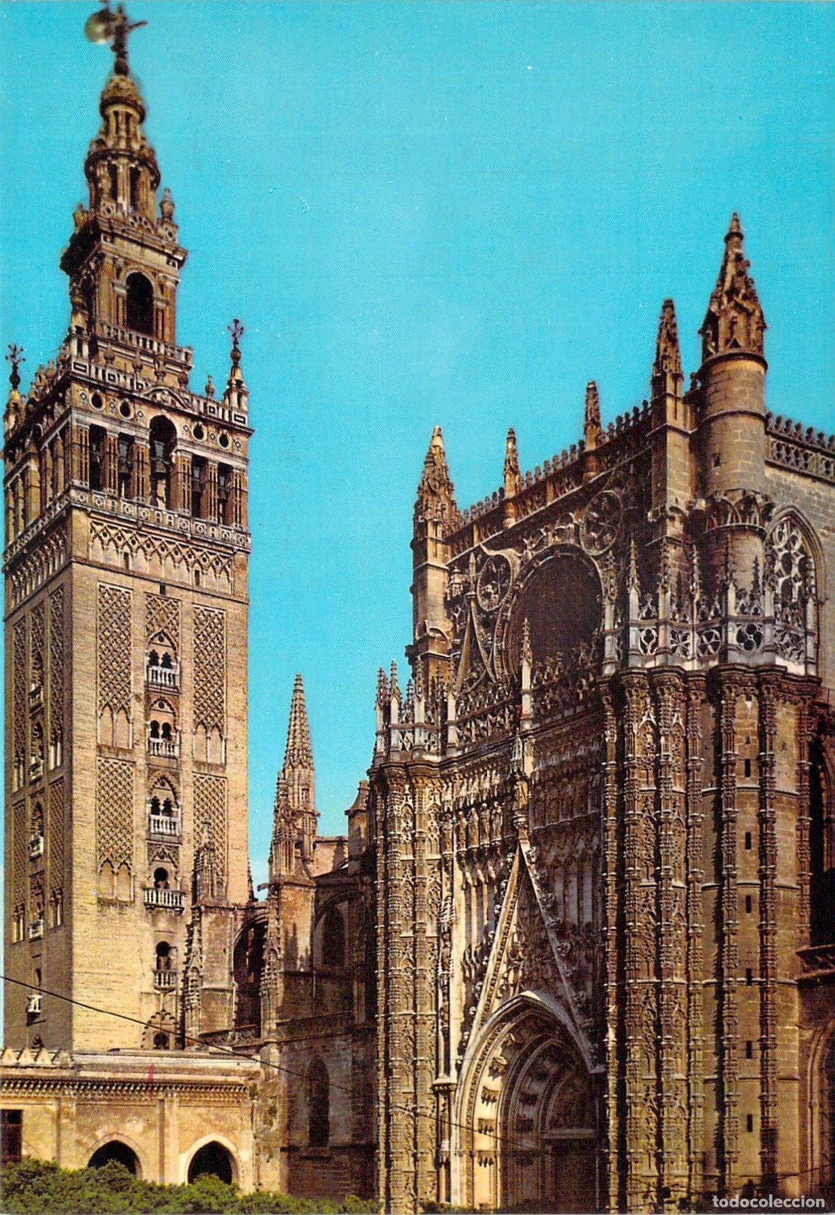 Postales: Postal de la Catedral y la Giralda en Sevilla