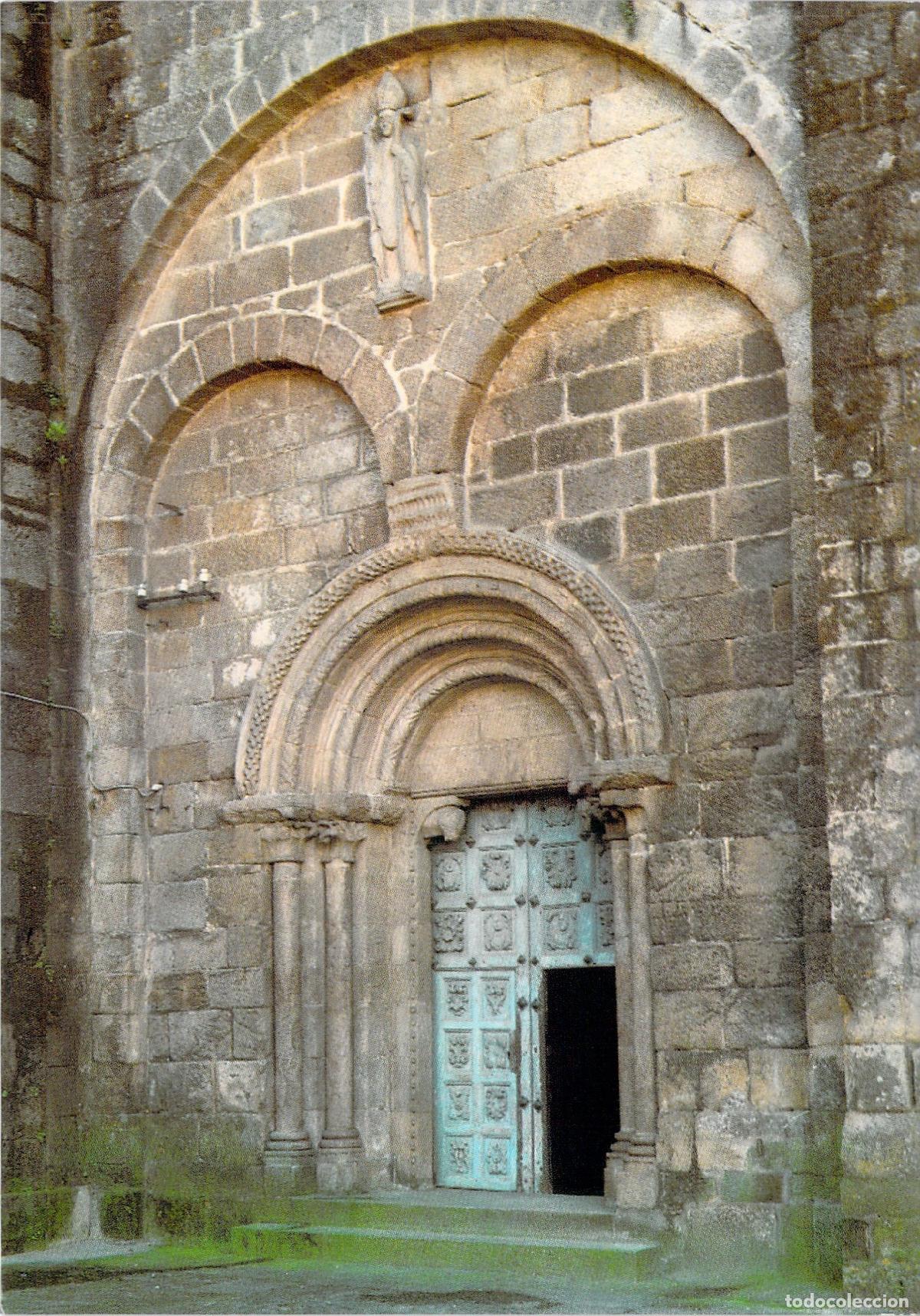 Postales: Postal de la Puerta Rom&aacute;nica de la Catedral de Tui