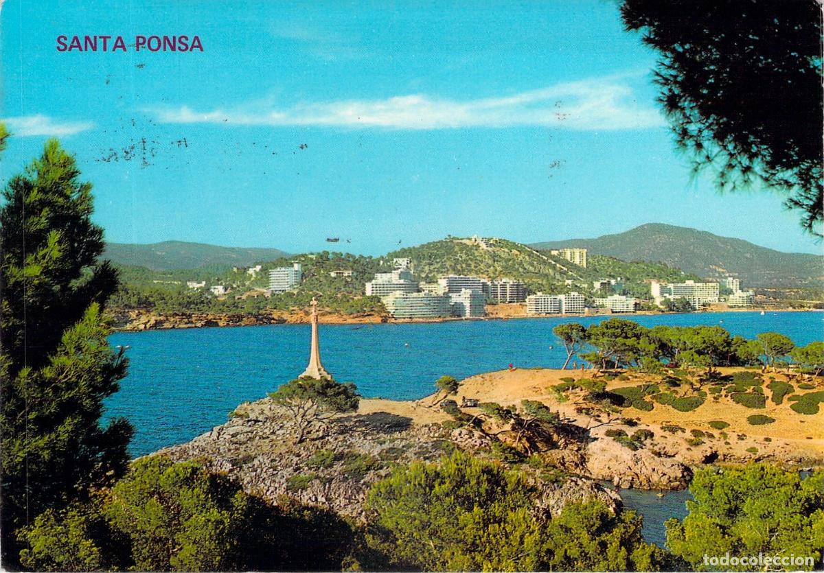 Postales: Postal de la costa y monumento en Santa Ponsa, Mallorca