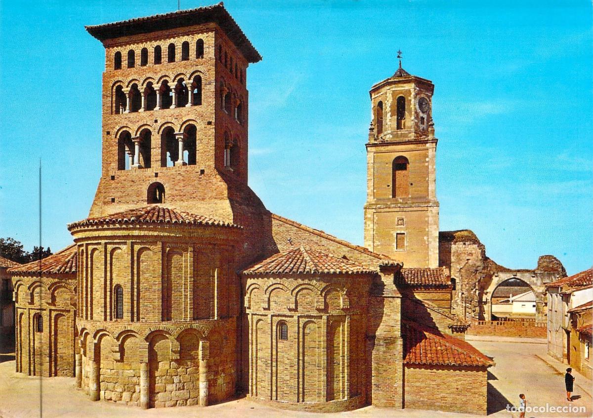 Postales: Postal de la Iglesia de San Tirso y Torre del Reloj en Sahag&uacute;n, Le&oacute;n