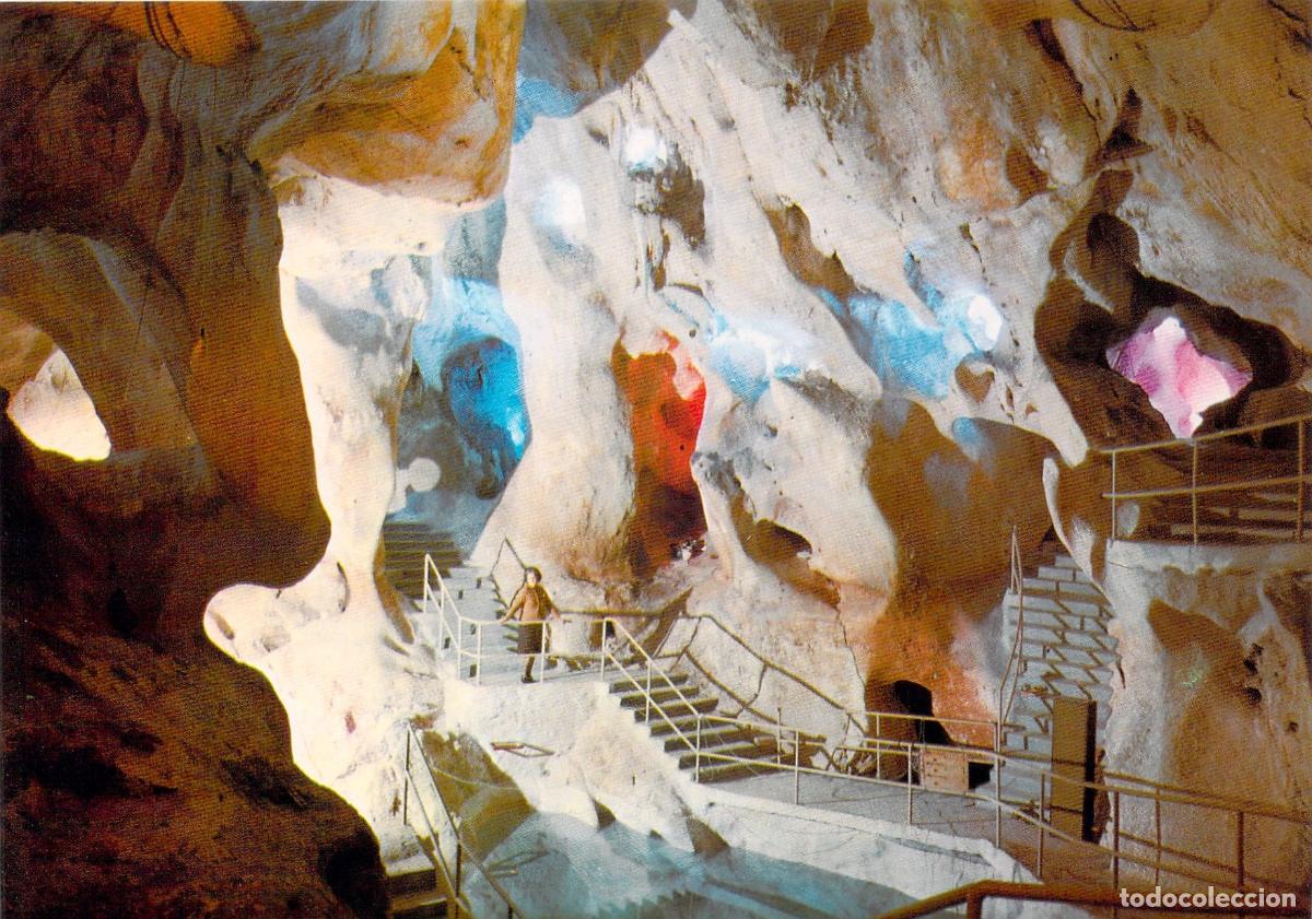 Postales: Postal Cueva del Tesoro Sala de los Tres Lagos M&aacute;laga