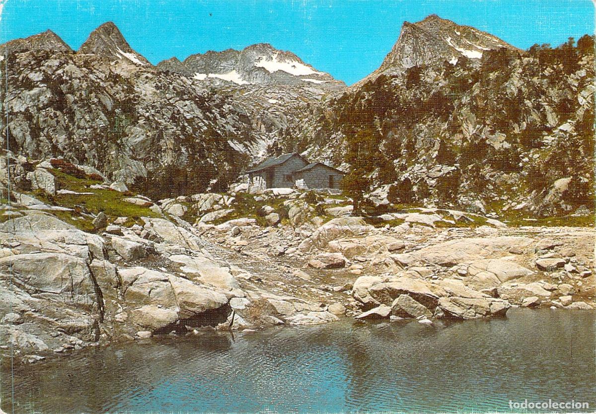Postales: Postal de Estany Tort de Peguera y Refugio J.M. Blanc en Espot