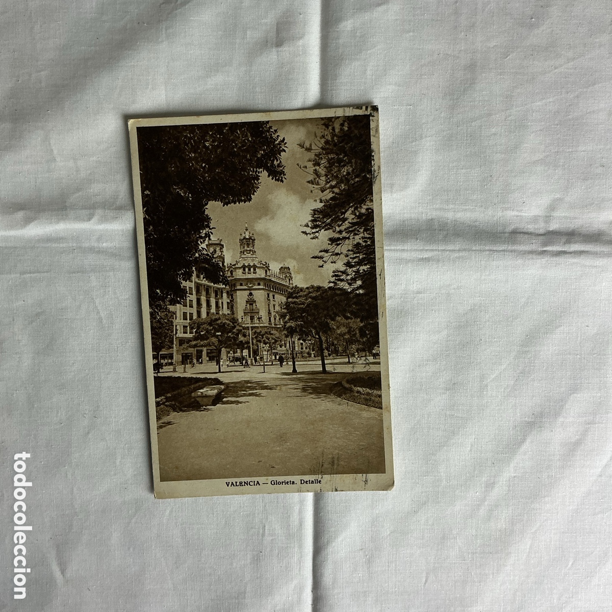 Postales: Postal Valencia &ndash; Glorieta (Detalle) &ndash; Blanco y negro &ndash; Original de la &eacute;poca &ndash; Circulada