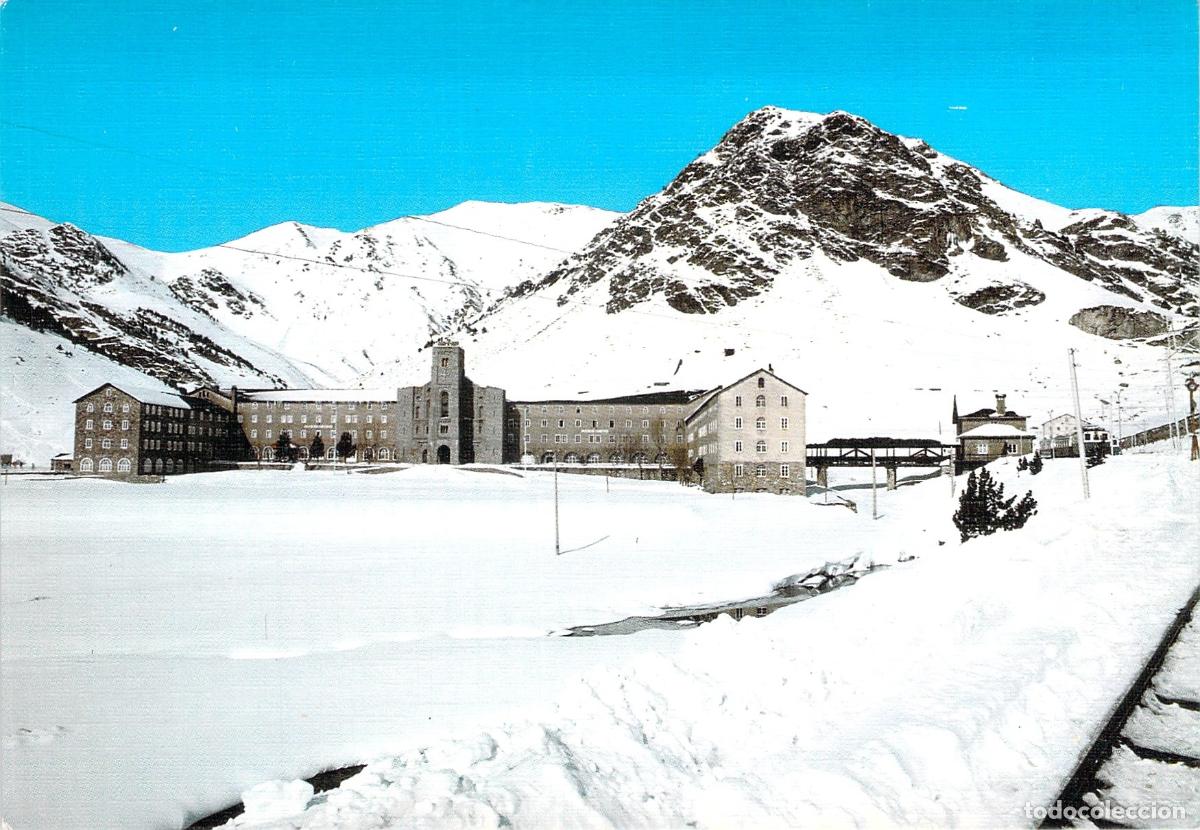 Postales: Postal del Santuario de Nuria en Girona, vista invernal