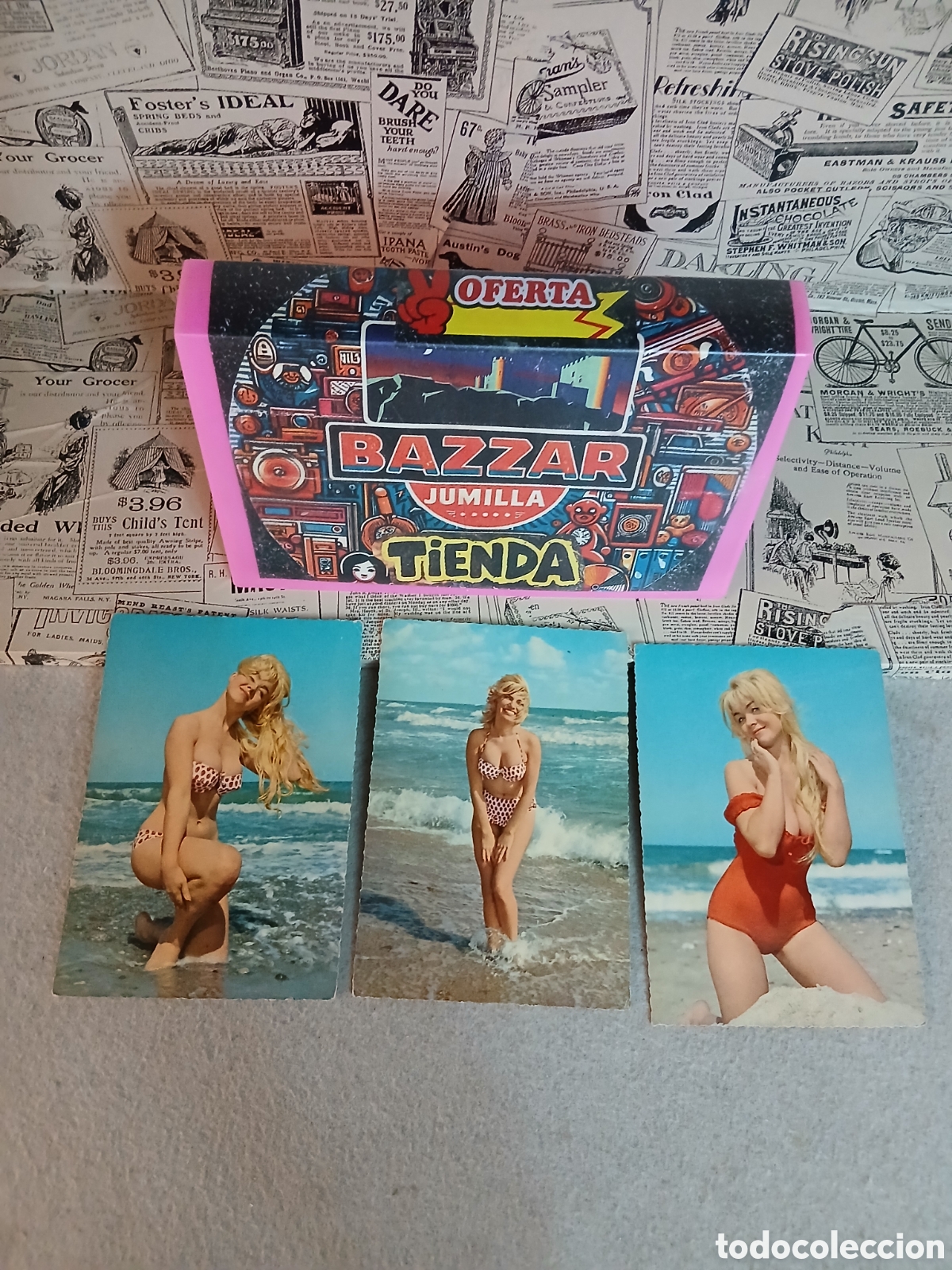 Postales: Lote postales chicas playa vintage