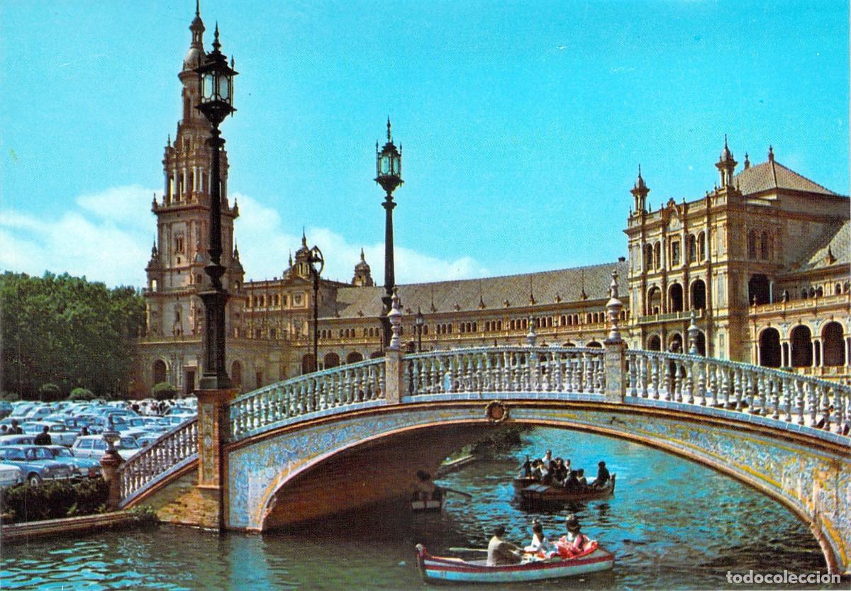 Postales: Postal de la Plaza de Espa&ntilde;a en Sevilla