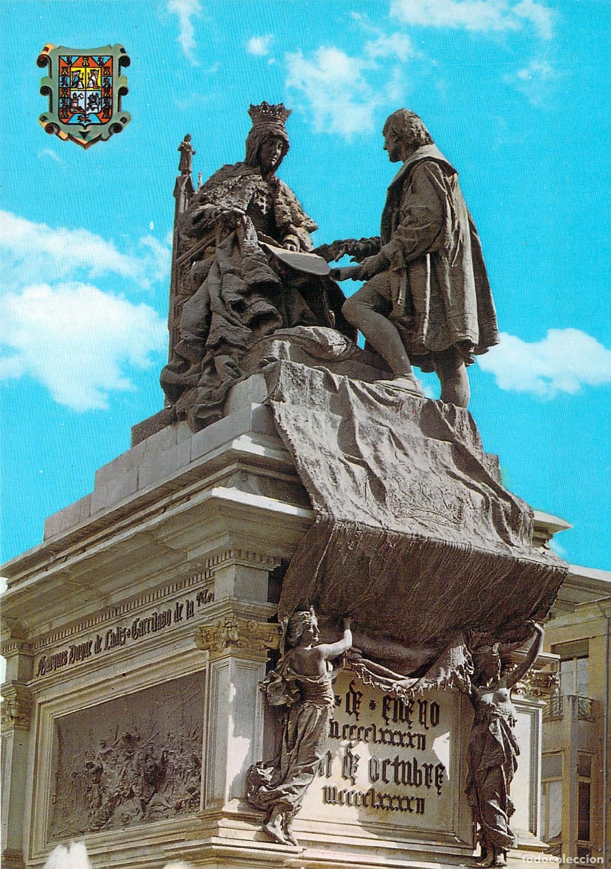 Postales: Postal de Granada Monumento a Isabel la Cat&oacute;lica y Crist&oacute;bal Col&oacute;n
