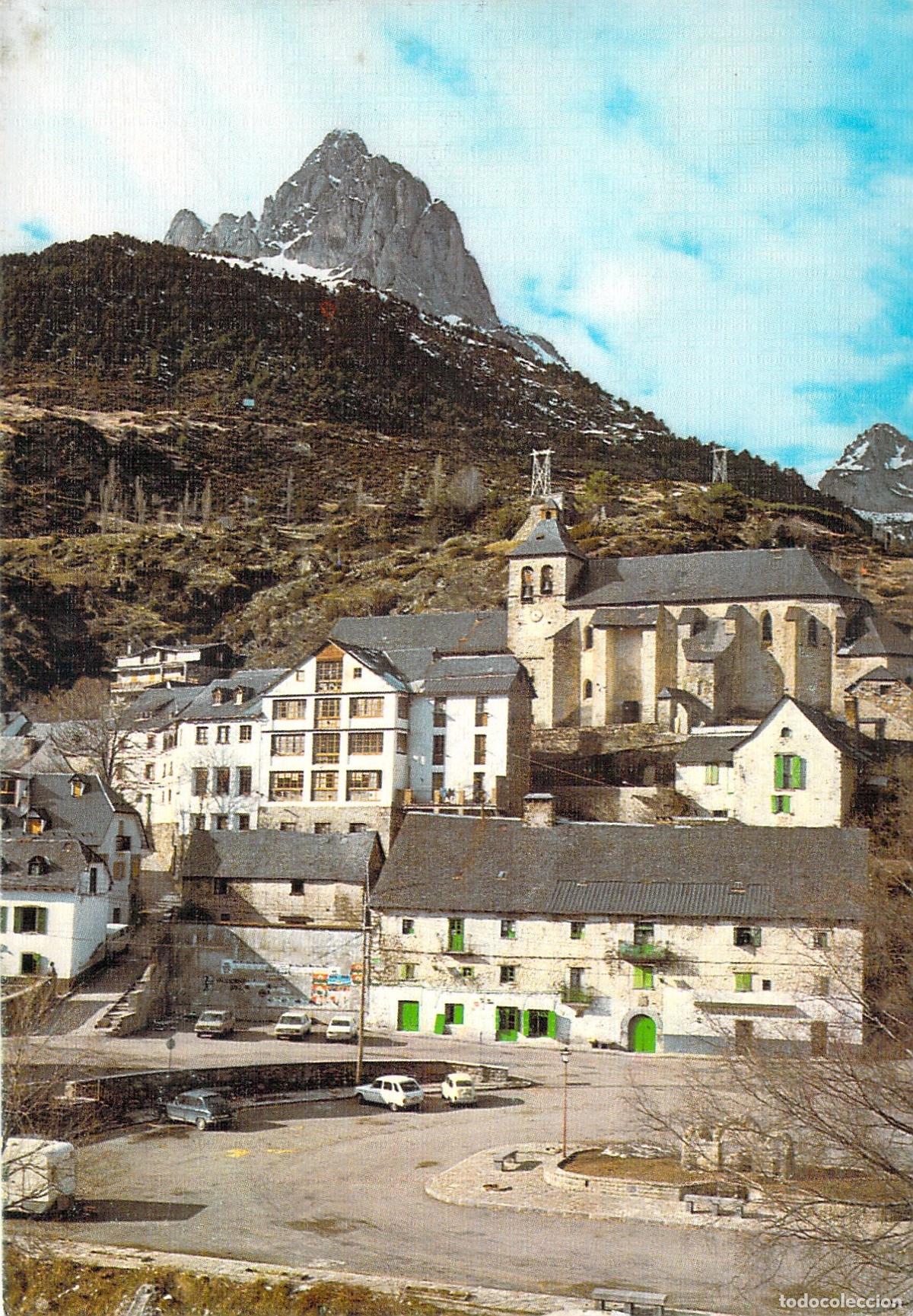 Postales: Postal de Sallent de Gallego con vistas a la Pe&ntilde;a Foratata