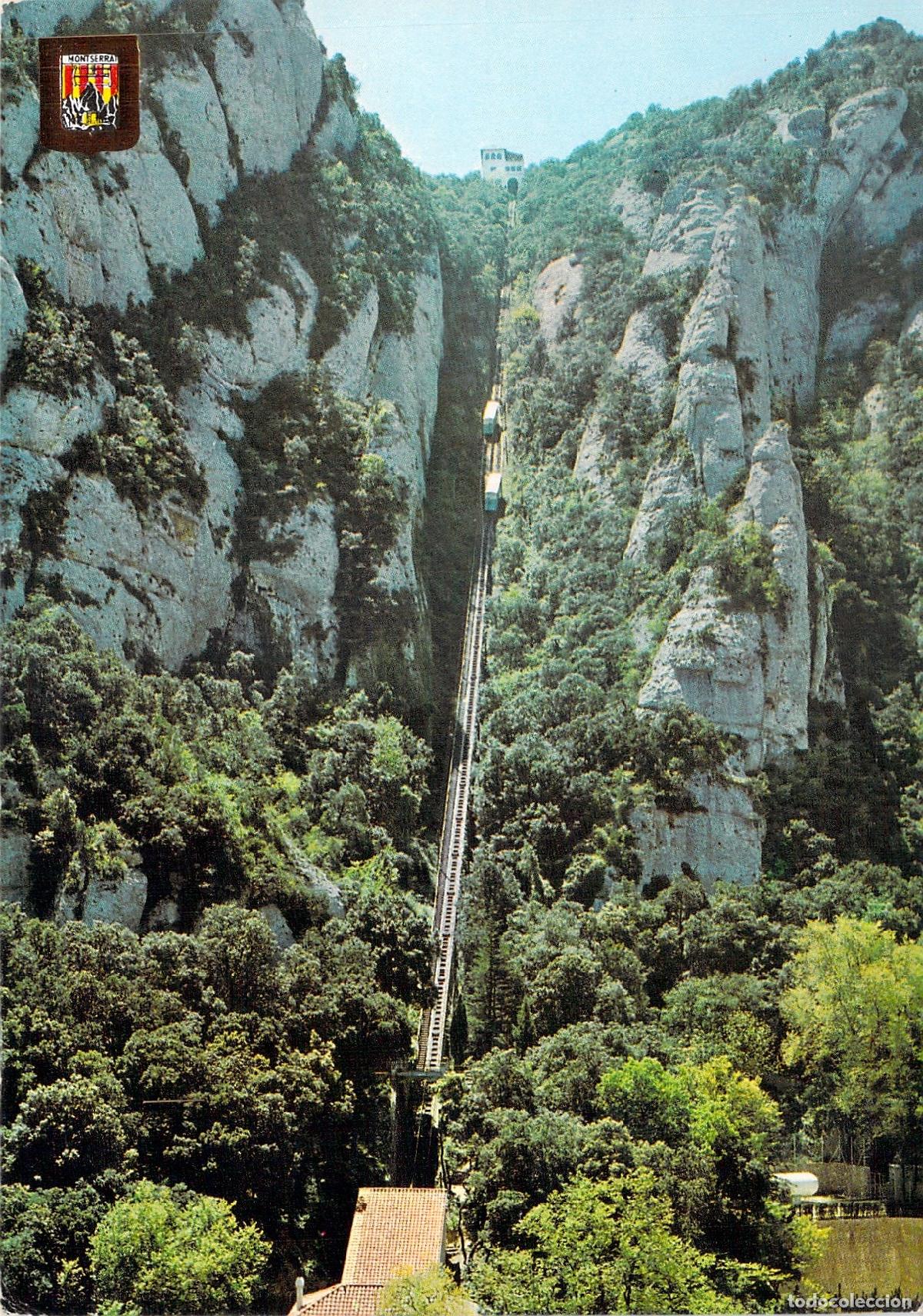 Postales: Postal del Funicular de San Juan en Montserrat