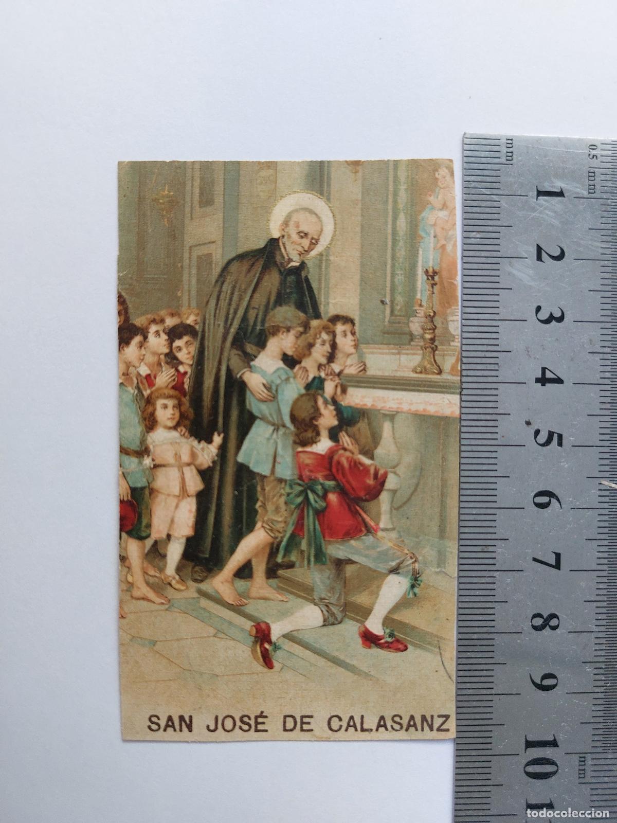 Postales: Estampa de San Jos&eacute; de Calasanz con ni&ntilde;os