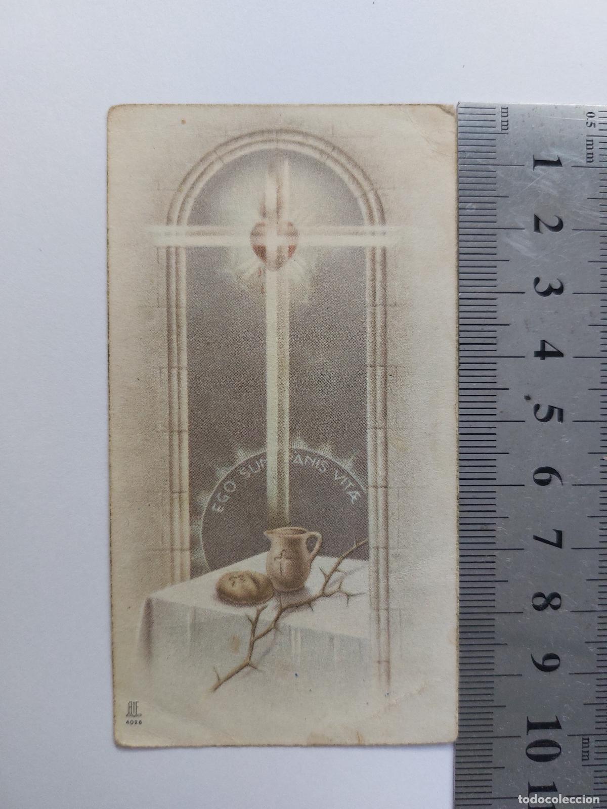 Postales: Estampa religiosa con representaci&oacute;n de la Eucarist&iacute;a