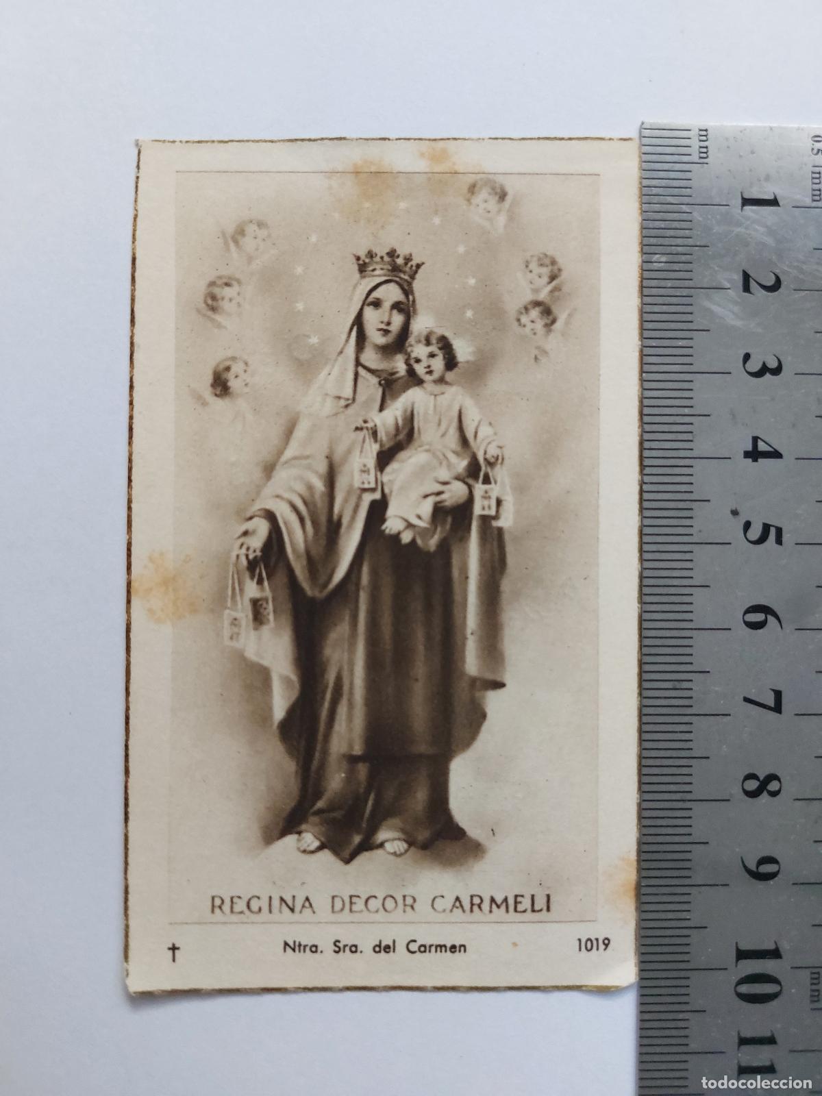 Postales: Estampa religiosa de la Virgen del Carmen, recuerdo de votos en Granada