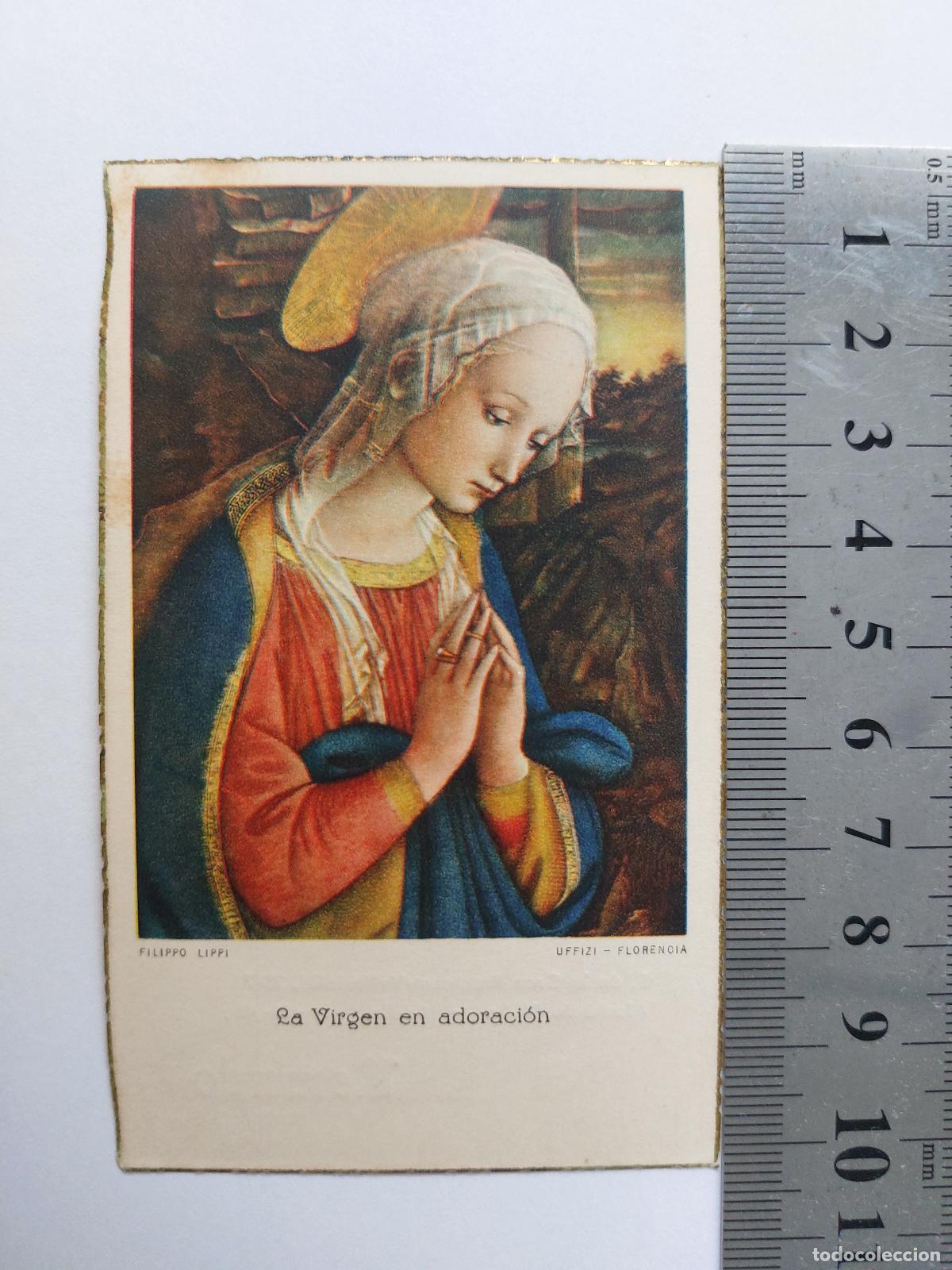 Postales: Estampa con La Virgen en adoraci&oacute;n de Filippo Lippi