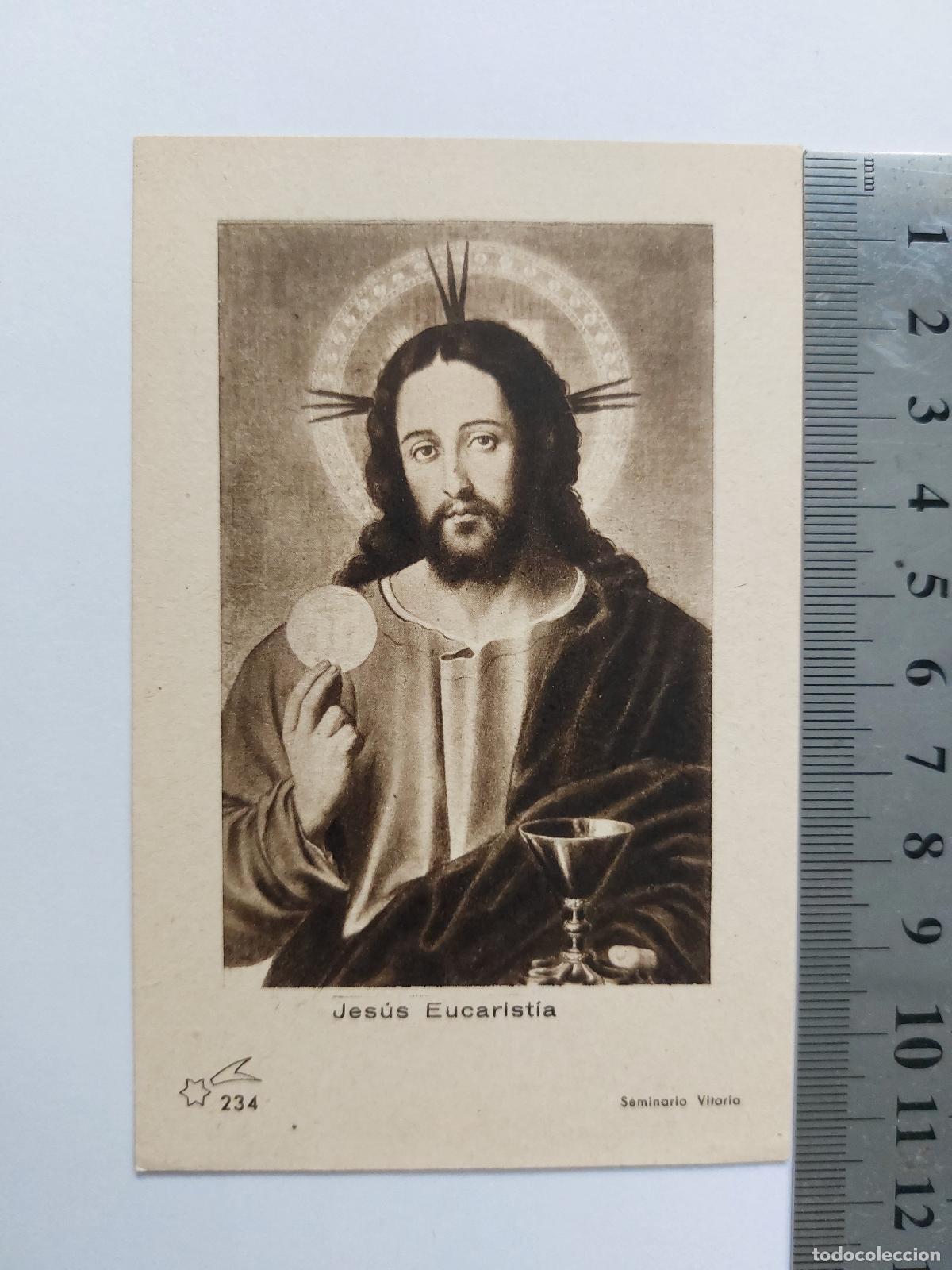 Postales: Estampa religiosa de Jes&uacute;s Eucarist&iacute;a para primera misa