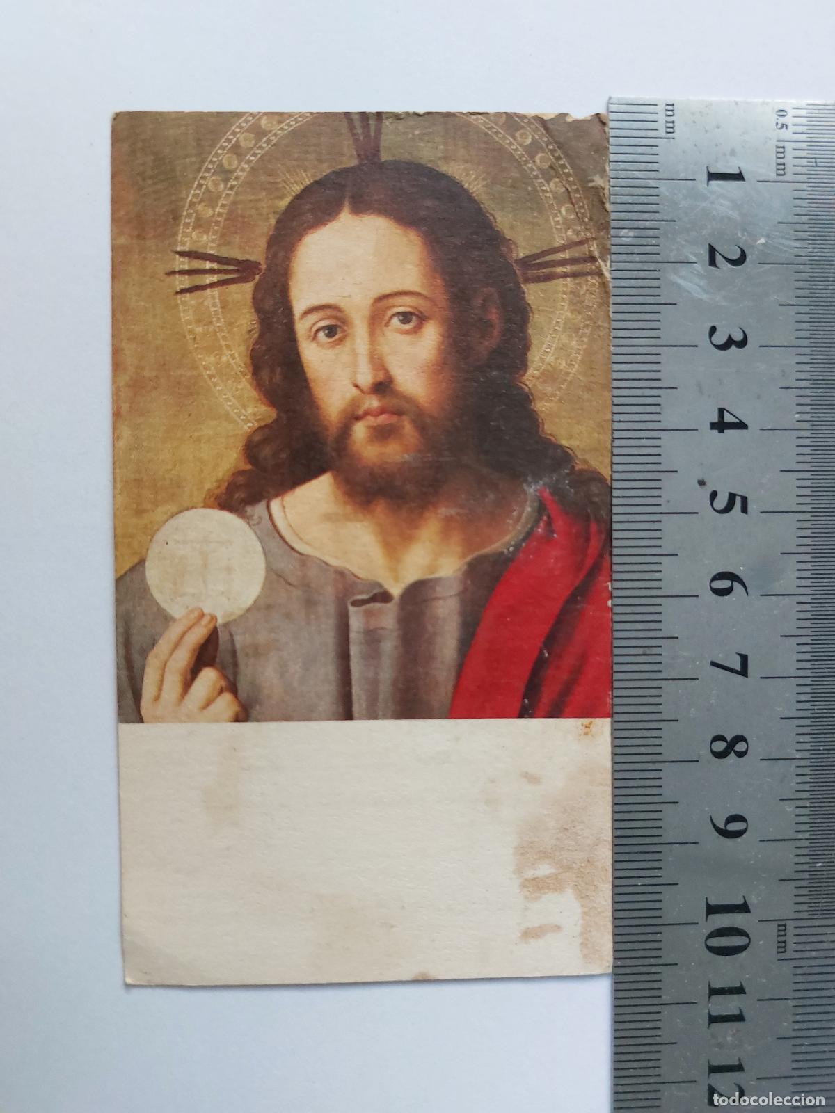 Postales: Estampa religiosa del Sagrado Coraz&oacute;n de Jes&uacute;s en Ulldecona