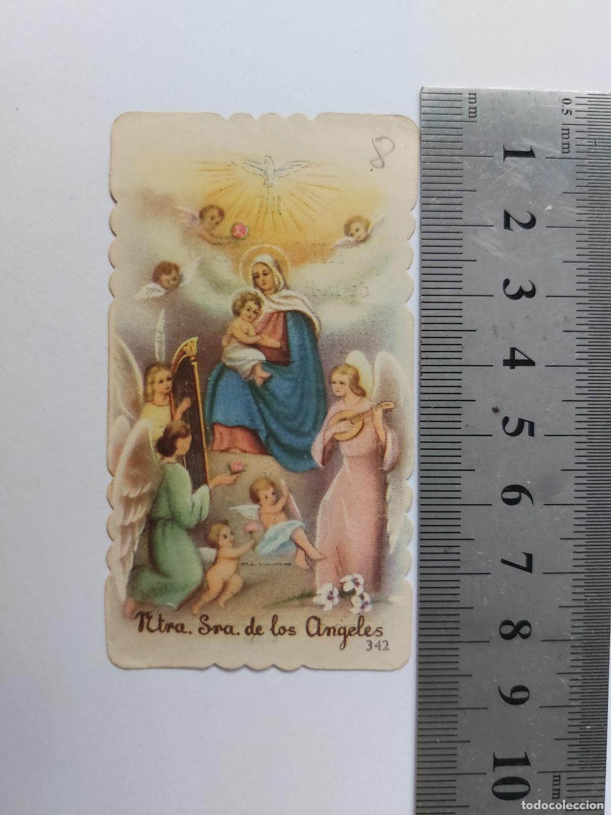 Postales: Estampa religiosa de la Virgen de los Angeles en Burriana
