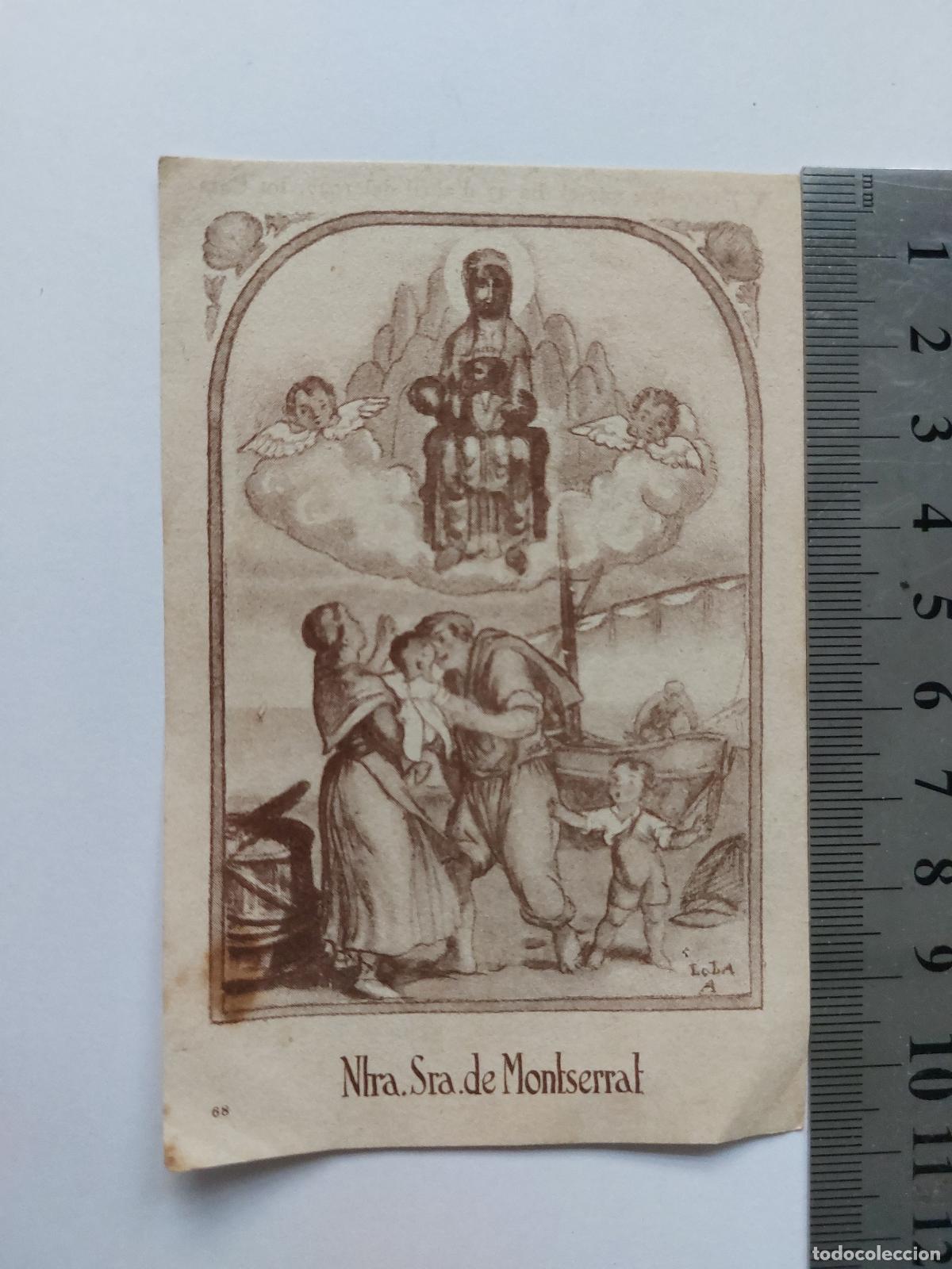 Postales: Estampa de Nuestra Se&ntilde;ora de Montserrat, iconograf&iacute;a religiosa