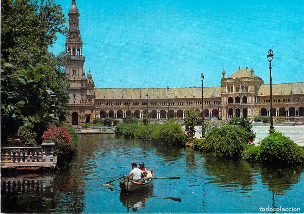 Postales: Postal de la Plaza de Espa&ntilde;a en Sevilla