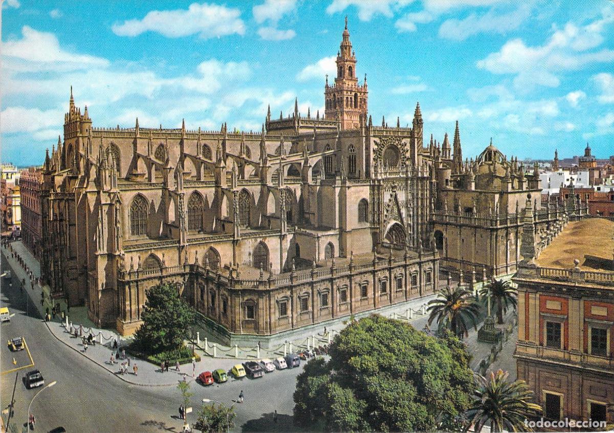 Postales: Postal de la Catedral de Sevilla y la Giralda