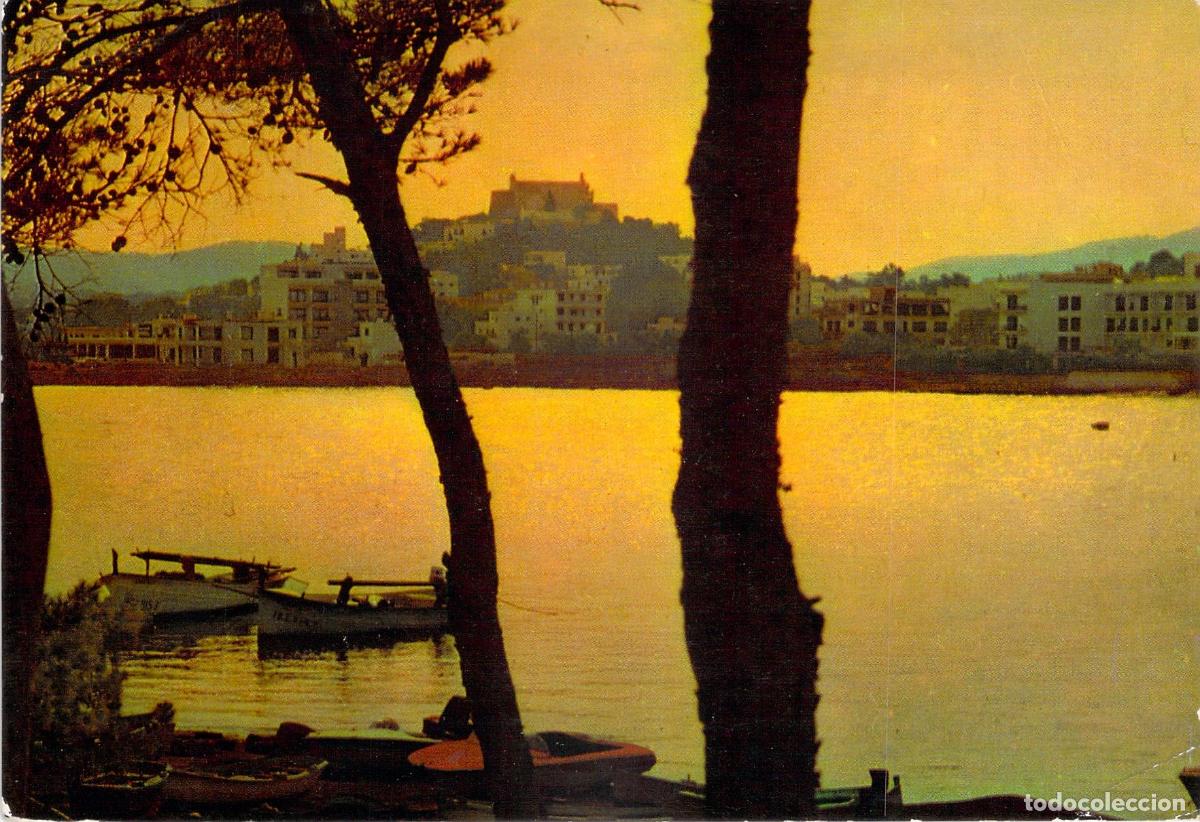 Postales: Postal de Santa Eulalia del Rio, Ibiza, vista al atardecer desde Ses Estaques