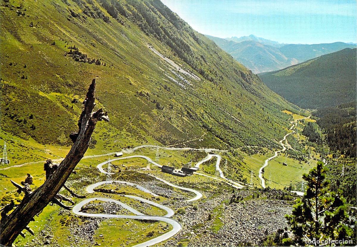 Postales: Postal del Puerto de la Bonaigua Curvas de la Madre de Deu Pirineo Catal&aacute;n