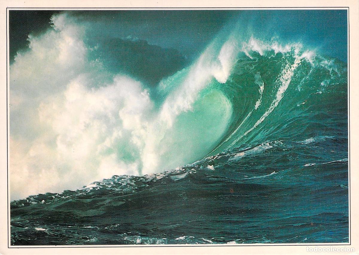 Postales: Postal de una gran ola rompiendo en el mar
