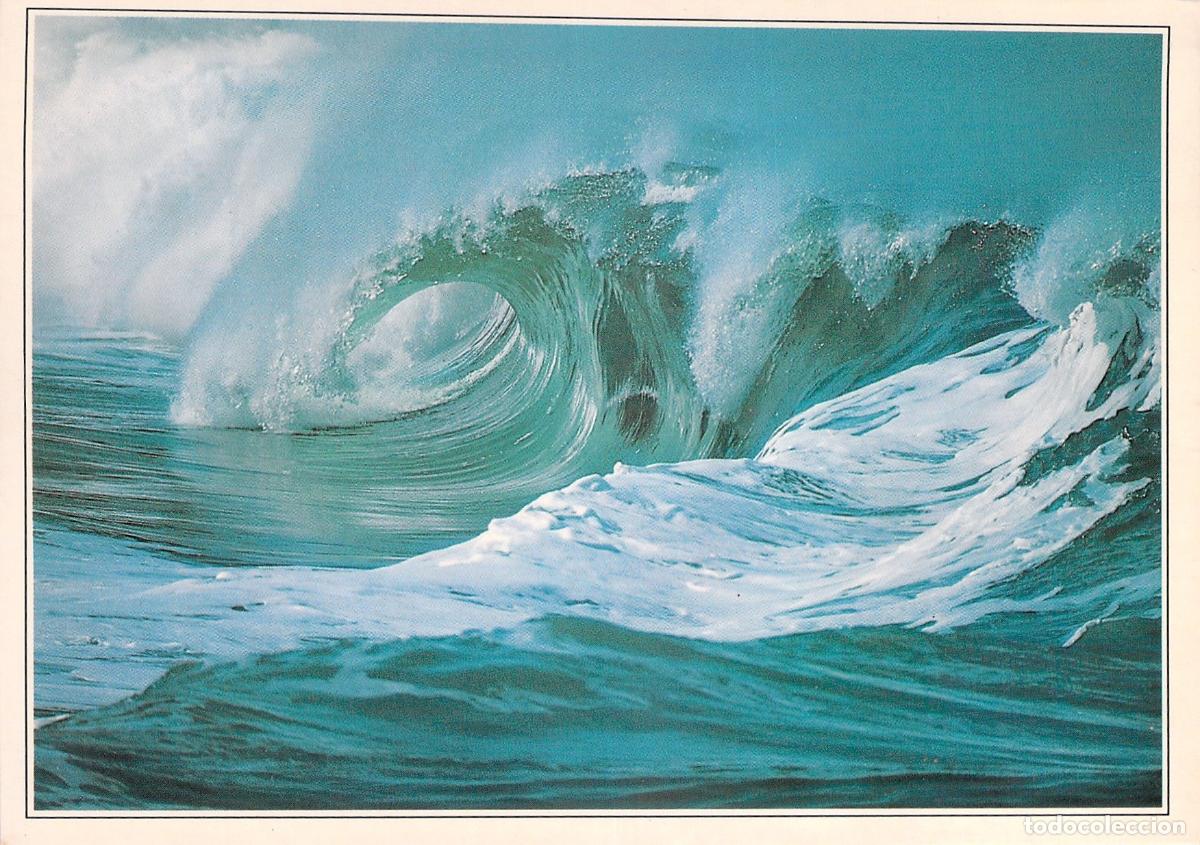 Postales: Postal de una gran ola rompiendo en el mar