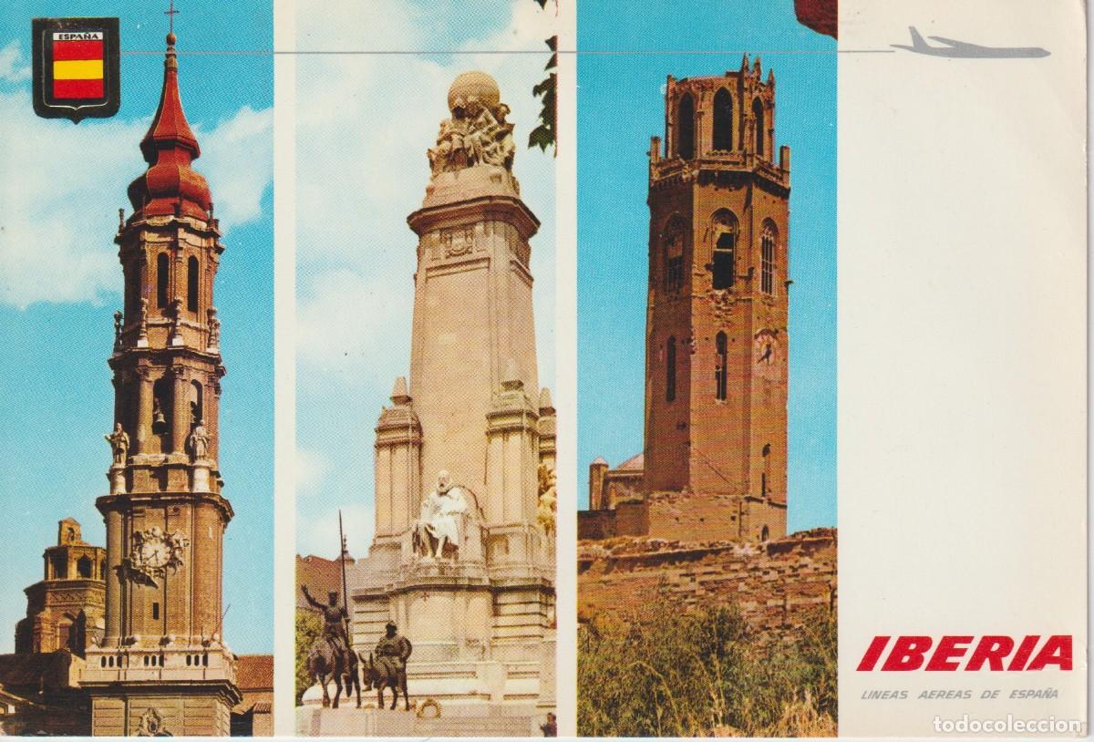Postales: (14) ZARAGOZA, MADRID, LERIDA - LINEAS AEREAS IBERIA
