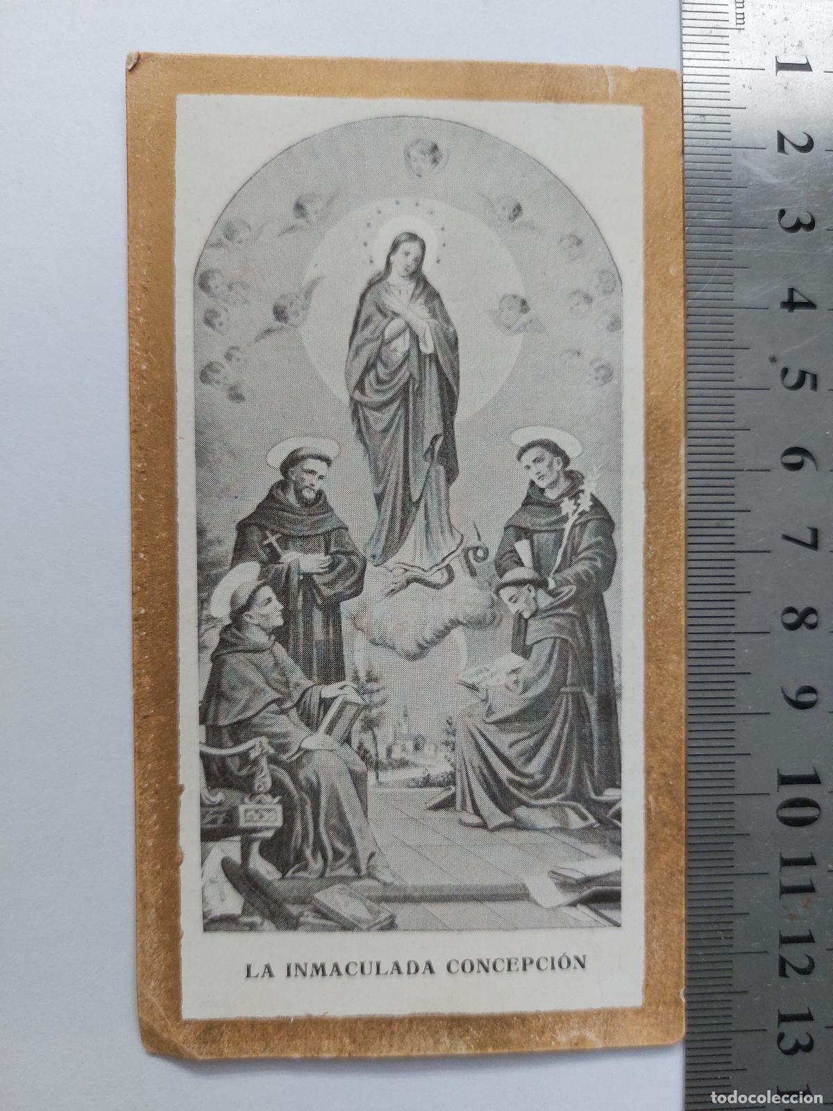 Postales: Estampa de la Inmaculada Concepci&oacute;n y santos franciscanos