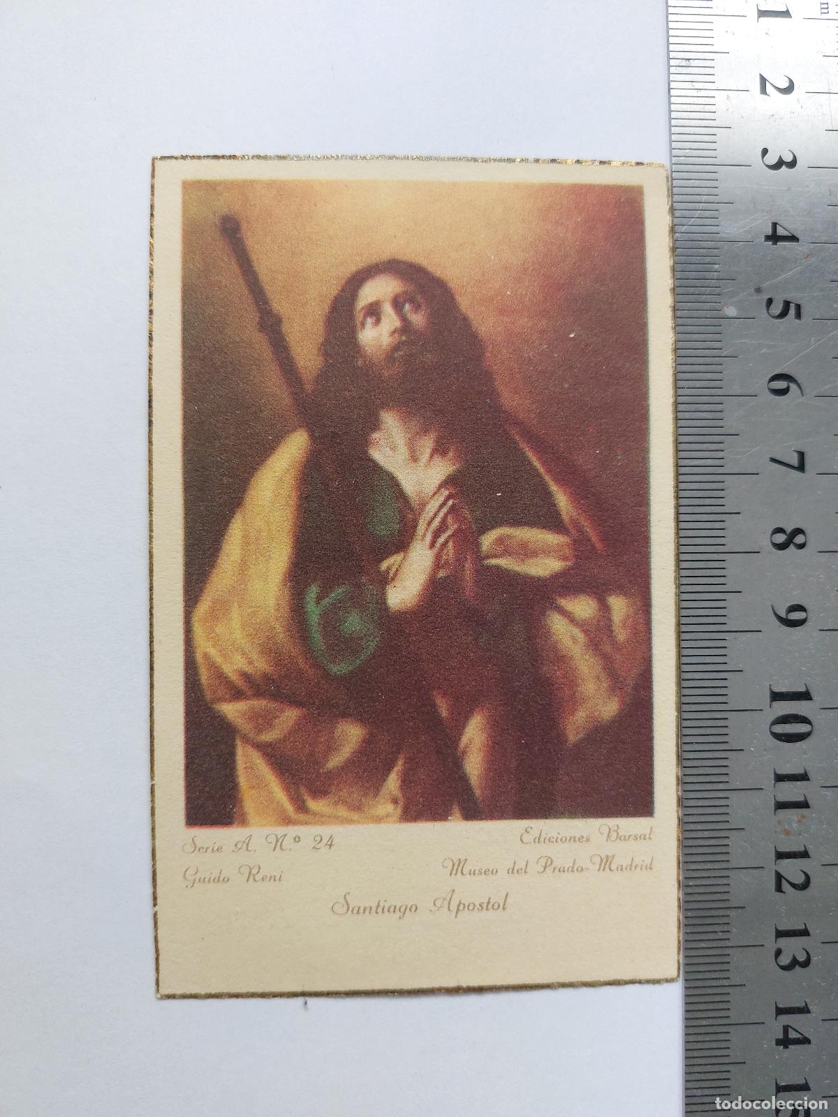 Postales: Estampa de Santiago Apostol por Guido Reni, recuerdo de ordenacion sacerdotal