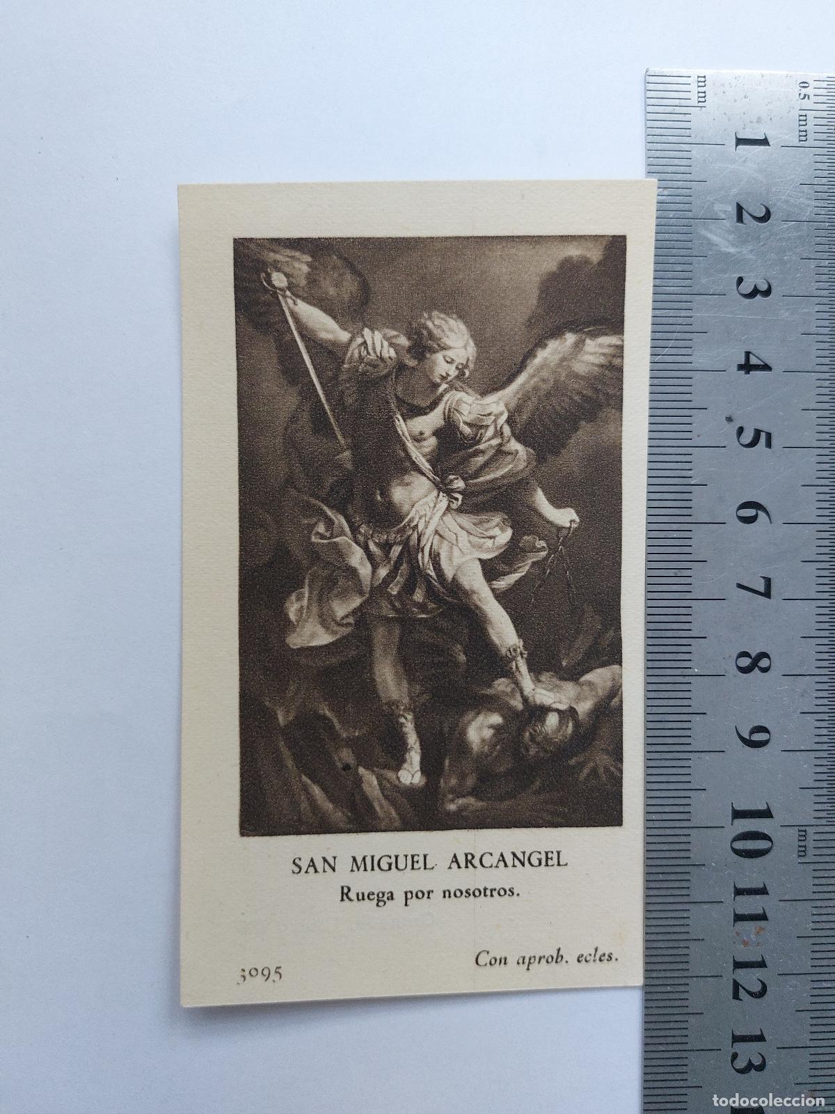 Postales: Estampa religiosa de San Miguel Arcangel, recuerdo de primera misa