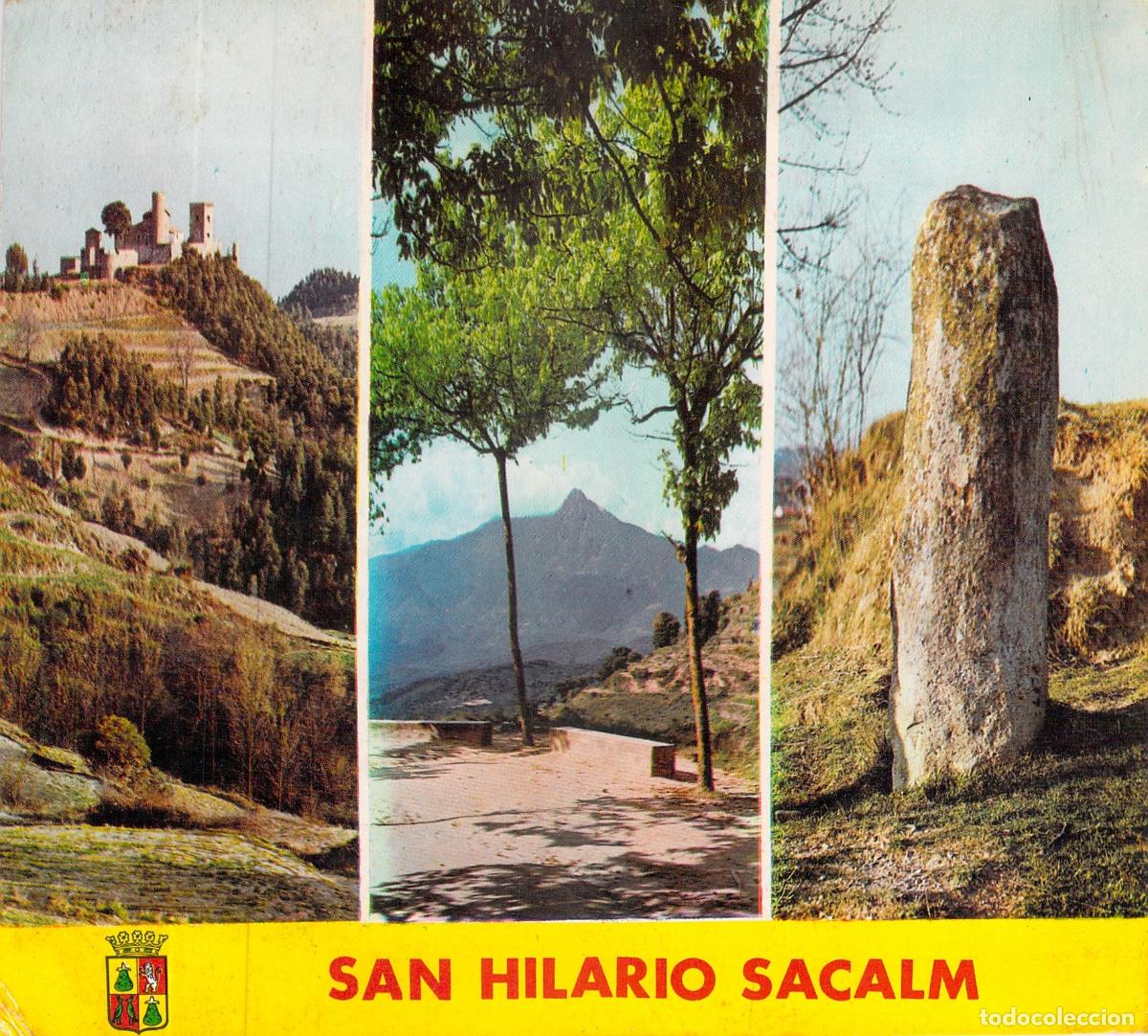 Postales: Postal de San Hilario Sacalm con vistas del paisaje y monumento