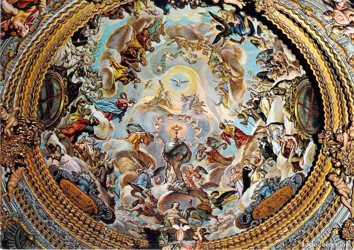Postales: Postal de la C&uacute;pula del Sancta Santorum en La Cartuja de Granada