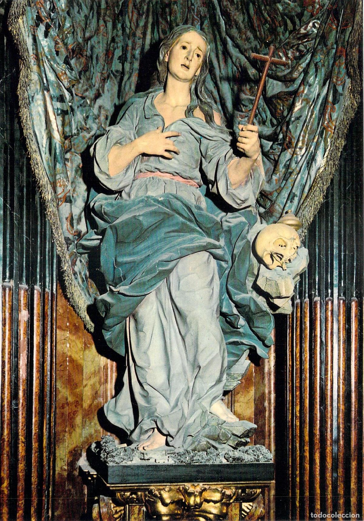 Postales: Postal de Granada: Escultura de Mar&iacute;a Magdalena en la Cartuja