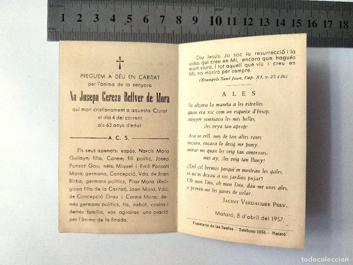 Postales: Estampa de recordatorio funeral religioso de Matar&oacute; - Foto 2