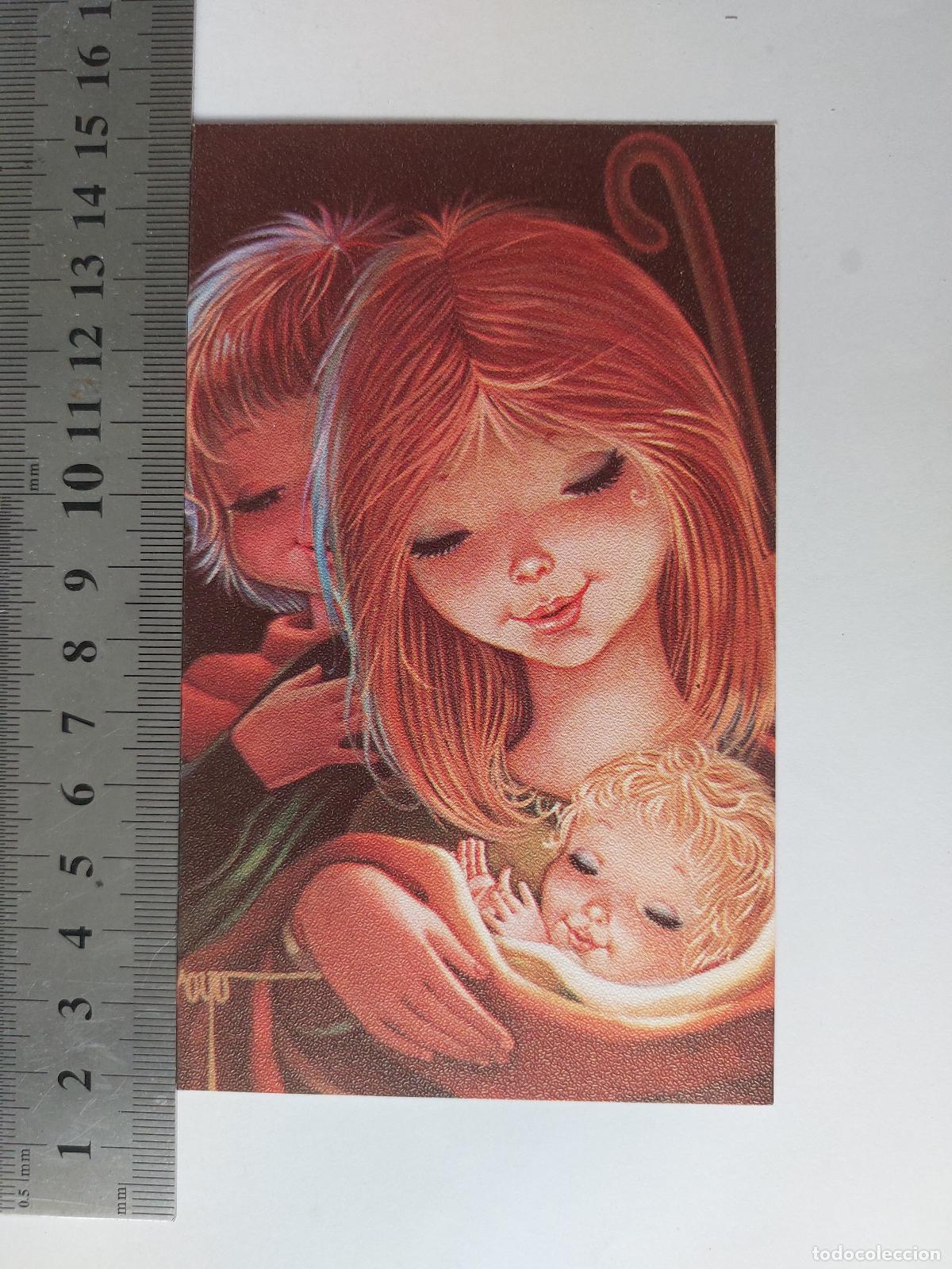 Postales: Estampa ilustrada de arte religioso con figura de madre y ni&ntilde;o