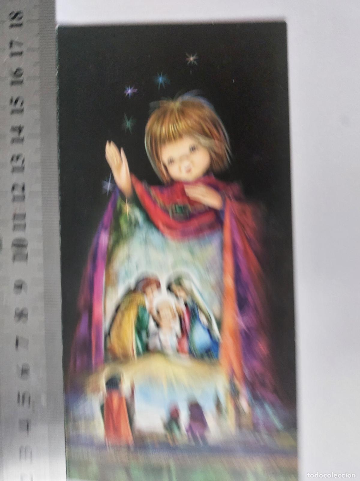 Postales: Estampa de Navidad con ilustraci&oacute;n de Ni&ntilde;o Jes&uacute;s y Sagrada Familia