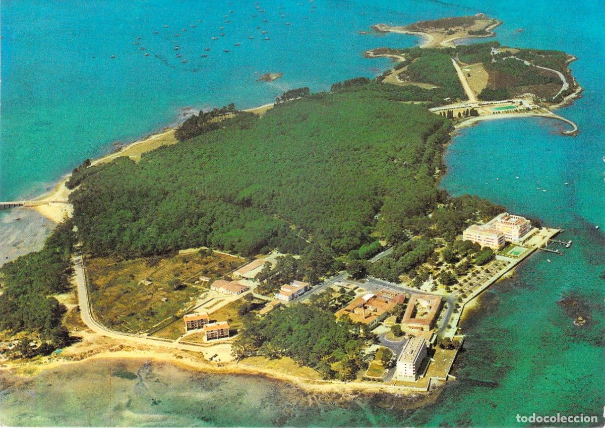 Postales: Postal de la Isla de Toja Pontevedra vista a&eacute;rea