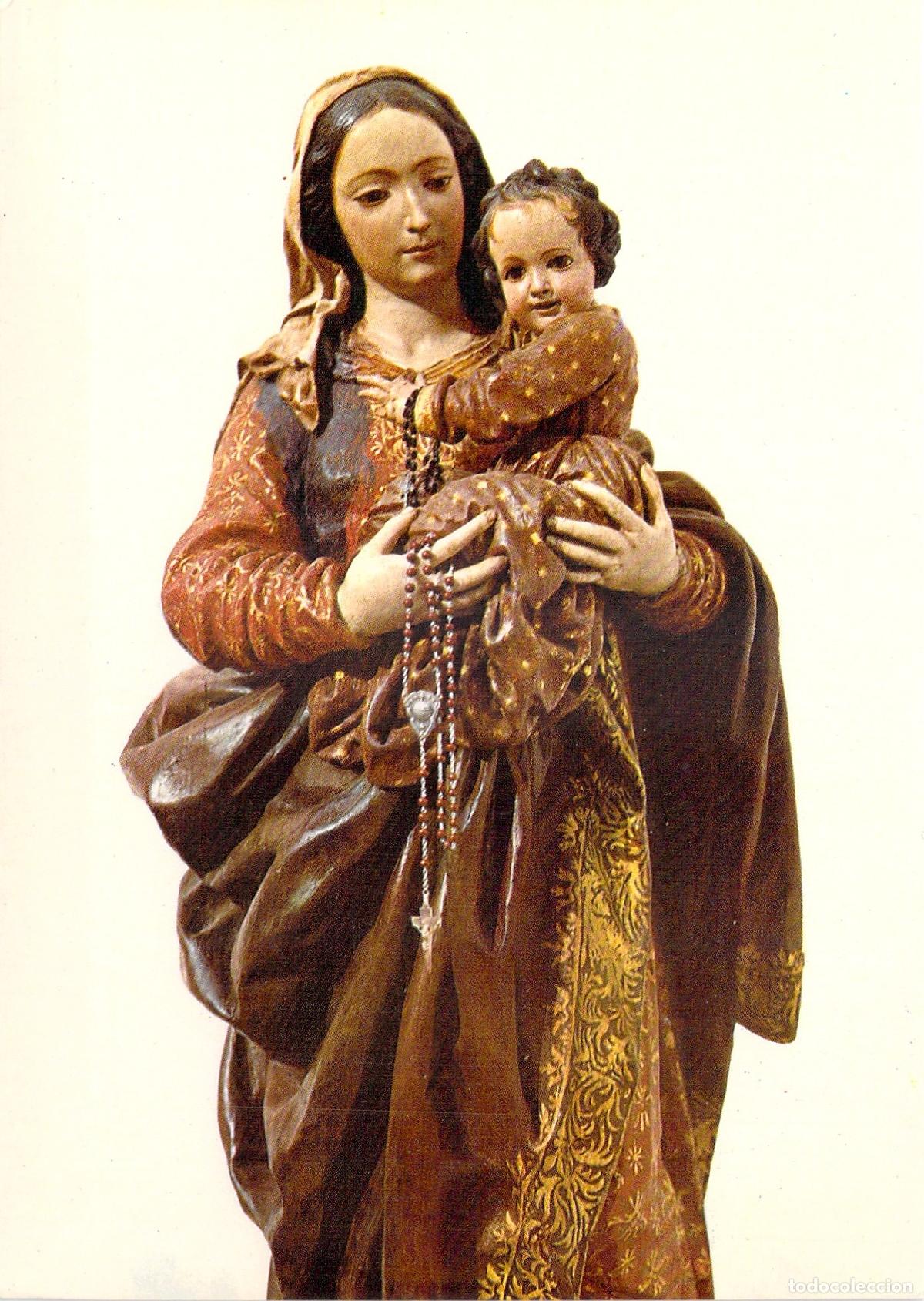 Postales: Postal de la Virgen del Rosario, Escultura de Jos&eacute; Risue&ntilde;o en Granada