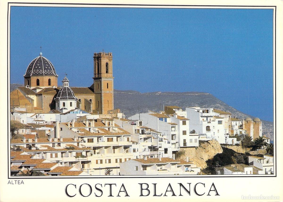 Postales: Postal de Altea con Iglesia y Casas Blancas en Costa Blanca