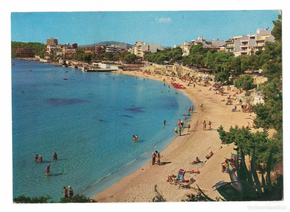 Postales: Postal Mallorca Porto Cristo playa y paseo mar&iacute;timo vista general a&ntilde;os 70‑80 circulada