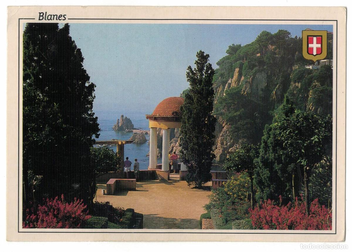 Postales: Postal Blanes Jard&iacute;n Bot&aacute;nico Marimurtra templete y acantilado Costa Brava a&ntilde;os 70‑80 circulada
